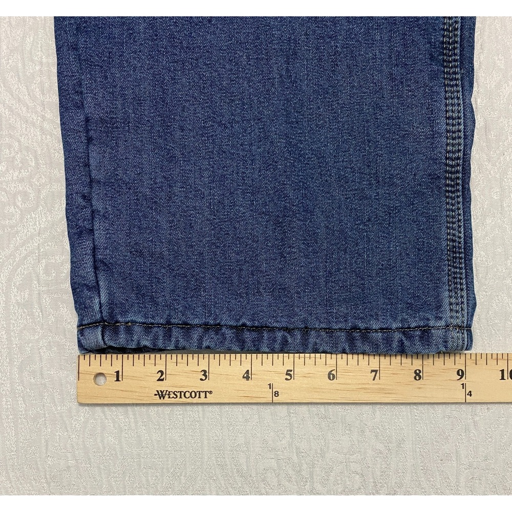 Wrangler Mens 38x30 Blue Fleece Lined Carpenter Jeans Denim Relaxed Fit - Picture 9 of 9